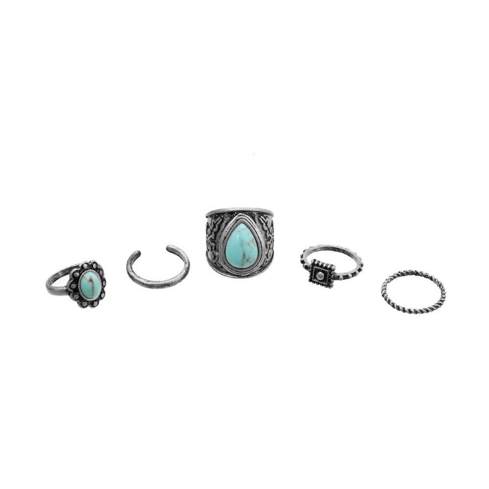 Boho Gypsy Midi Ring Set Silver